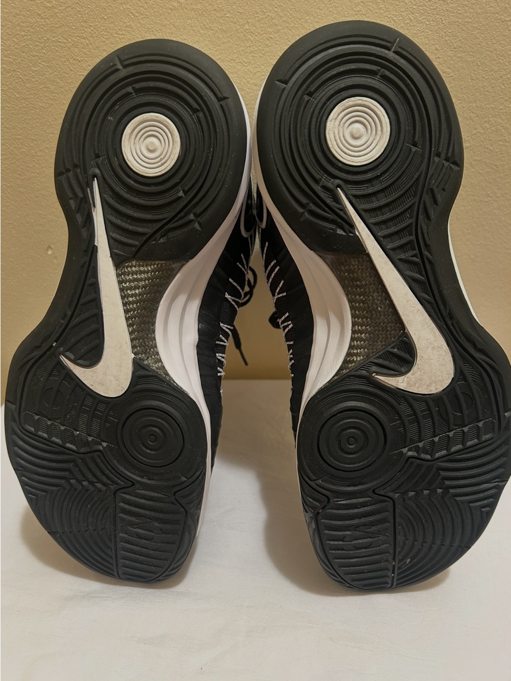 Nike Black & White Basketball Shoes with Swoosh Outsole
